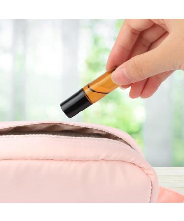 Voarge 24x 5ml Empty Glass Roll-On Bottles - Brown Amber for Essential Oils Lotions & Perfumes - Perfect for Travel - Buy Online on SooperMarket.com