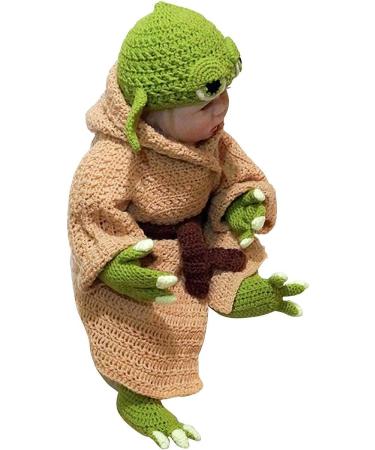 Handmade Crochet Star Wars Yoda Baby Costume Set - Newborn Photography Prop in Green - Buy Online on SooperMarket.com