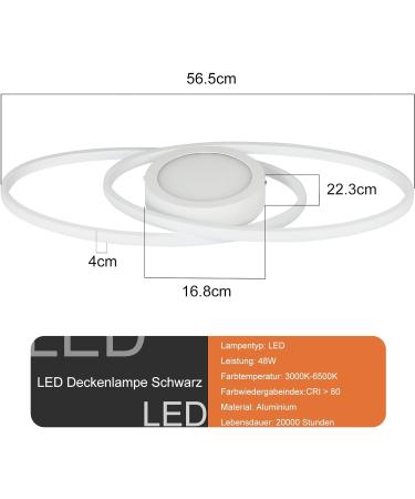 48W Dimmable Glitter LED Ceiling Lamp - Modern White Lighting for Living Room Bedroom & Office with Remote Control (3000K-6500K) - Buy Online on SooperMarket.com