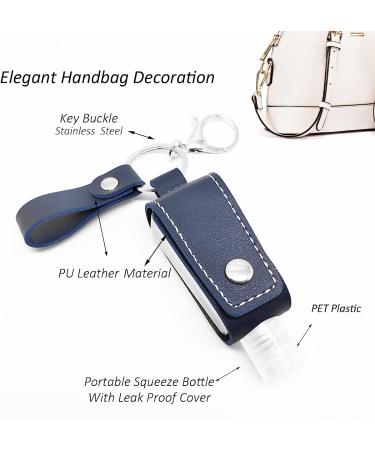 BRICUGLE Hand Sanitizer Holder Keychain with Mini Bottle - Refillable Cosmetic Container for Handbags, Purse, Backpack, and Keys (Blue) - Buy Online on SooperMarket.com