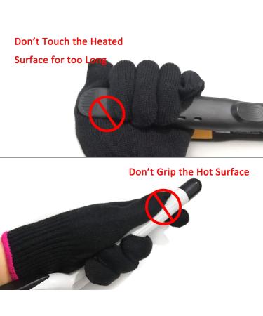 Lessmon Professional Heat Resistant Glove for Hair Styling - Curling Iron and Wand Heat Blocking - Left and Right Hand - Pink Edge Black - Buy Online on SooperMarket.com