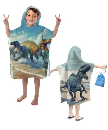 Children's bathing towel 60x60 microfiber bath towel for girls boys and children aged 1-6 cute baby hooker bath towel hooded bathing towel with dinosaur pattern gold-01 60x60cm