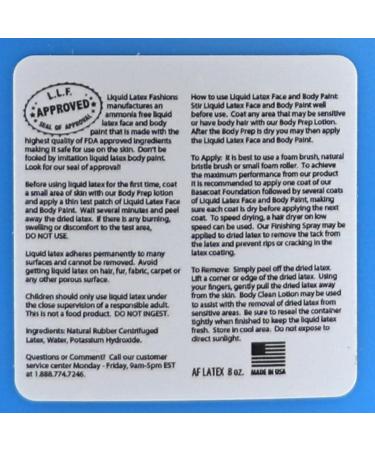 Liquid Latex Fashions - Ammonia Free Blue Halloween Makeup | Easy Apply Paint for Adults & Kids | Ideal for Art Theater Parties & Cosplay - 8 oz - Buy Online on SooperMarket.com