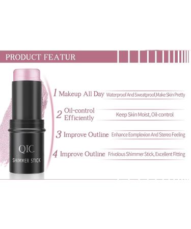 Go Ho Pink Highlighter Makeup Stick - Waterproof & Long-lasting 3D Wonder Stick for Daily Wear - Shimmer Pink - Buy Online on SooperMarket.com