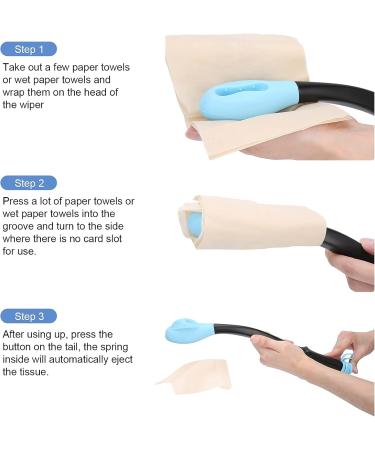 Bottom Buddy Toilet Tissue Wiping Aids Tools Long Reach Comfort Wiper Extends Your Reach Over 15" Grips Toilet Paper or Pre-Moistened Wipes(1#) - Buy Online on SooperMarket.com