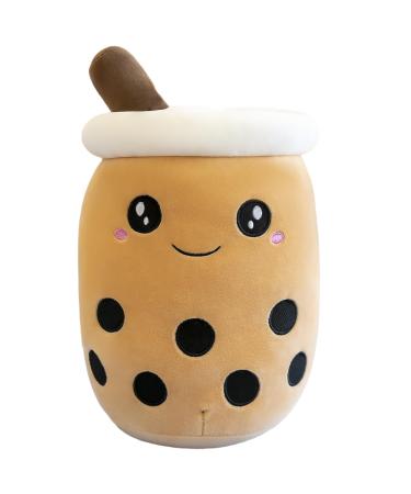HICAS Bubble Tea Plush Pillow Boba Plushie Cartoon Plush Dolls Funny Milk Tea Soft Doll Tea Cup Cushion Bubble Tea Plush Toy Children's Toy Birthday Gift Brown 1 35cm/13.78inch Brown 1 35cm/13.78inch