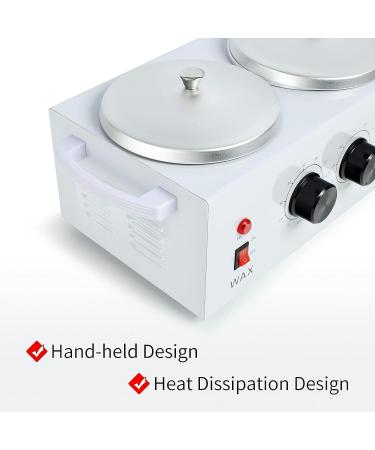 Beth Lee Professional Electric Double Wax Warmer Set - 41 Piece Hair Removal Kit with Hard Wax Beads, Applicator Sticks, and Dual Heater Machine - Buy Online on SooperMarket.com