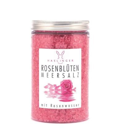 Haslinger rose petal sea salt bath additive with rose water 450 g