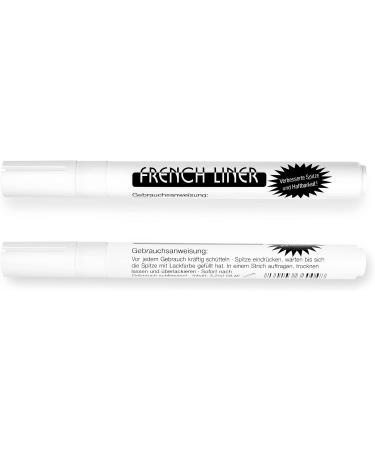Hairlich French Liner Manicure Pen Manicure Pedicure White Nail Polish Paint Pen Pen Shape White Nail Tips Nail Art Nail Styling - Buy Online on SooperMarket.com