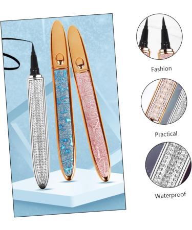 PLAFOPE Liquid Eye Liner 2pcs Diamond Eyeliner Rhinestone Eyeliner Elf Eyeliner Self-adhesive Eyeliners Household 1 count (Pack of 1) Assorted Color - Buy Online on SooperMarket.com
