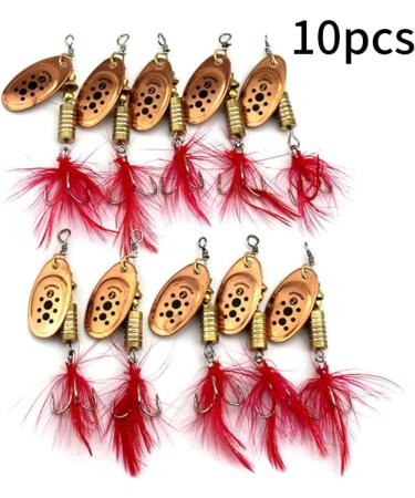 10PCS Spinner Lures Metal Bait Sequins Spinner Fishing Lures Fishing Lures Fishing Accessories Fishing Spinners Lifelike Fishing Bait Crankbaits Set for Outdoor Fishing Red - Buy Online on SooperMarket.com