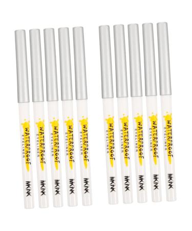 Baluue 10 Pcs White Lying Silkworm Pen Matte Cream Eyeshadow White Eyeliner White Eye Liner Pencils Abs