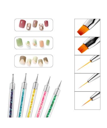 Rnitle Nail Art Fineliner Brush Set (5 Pieces) - Professional Detail Brushes for Nail Design & Painting | Perfect for Salons & Nail Care - Buy Online on SooperMarket.com