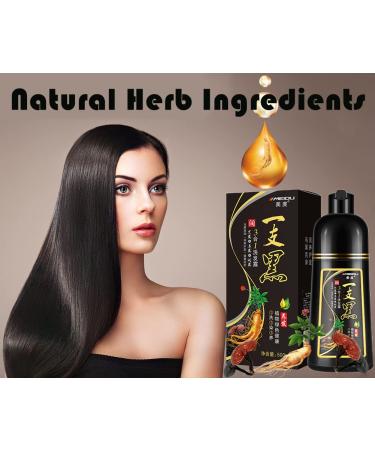 500ML MEIDU 3-in-1 Instant Black Hair Dye Shampoo with Herbal Ingredients - Fast Hair Coloring for Women & Men - 100% Grey Coverage - Buy Online on SooperMarket.com