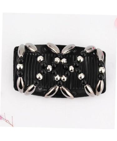 Shop TOSSPER Pearl Hair Combs & Elastic Clips - Stretchable Double Clips for DIY Hair Styling | Women's & Girls' Accessories in Black - Buy Online on SooperMarket.com