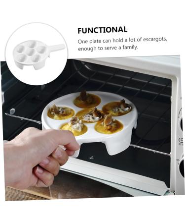 Mikinona 1pc Baked Snails Escargot Dish for Kitchen Server Dish Tableware Plate Escargot Cooking Mushroom Snail Dish Snail Bakeware Escargot Baking Ceramics Food Server Disk White 17X2.9CM White - Buy Online on SooperMarket.com