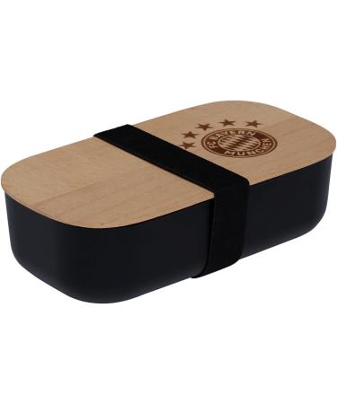 FC Bayern Munich Organic Black Lunch Box | Durable Bread Box for Kids | Perfect for School & Travel - Buy Online on SooperMarket.com