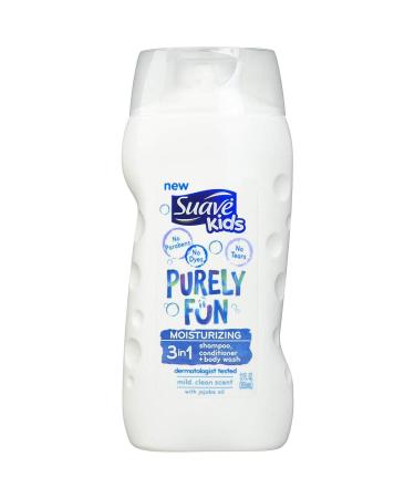 Suave Kids 3 In 1 Shampoo + Conditioner+ Body Wash Purely Fun  12 Ounce 12 Fl Oz (Pack of 1)