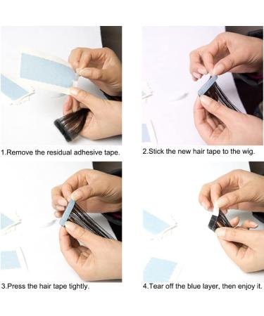DBOO 96 Pieces Hair Extension Tape Pre-cut Double Sided Adhesive Tapes 4 x 0.8cm Human Hair Extension Tape Tabs for Replacement - Buy Online on SooperMarket.com