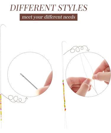 Stainless Steel Curved Needles Set for Jewelry Making - Includes 2 Sizes for String Beading - Buy Online on SooperMarket.com