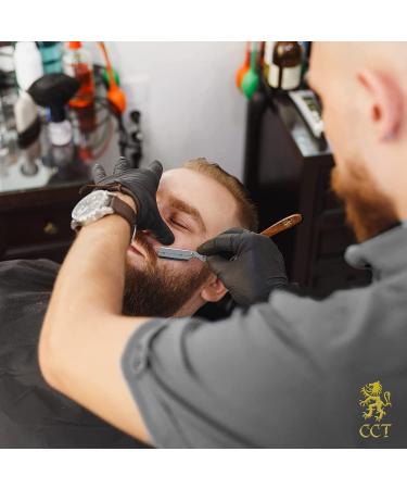 Cambridge Cutthroat Straight Edge Razor Kit with 10 Blades - Professional Barber Razor for Men with Missanda Hardwood Handle and Stainless Steel Blade - Perfect for Shaving, Trimming, and Styling - Includes Leather Travel Pouch - Buy Online on SooperMarket.com
