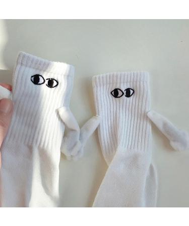 Magnetic Suction 3D Doll Couple Socks - Cute Novelty Socks for Couples - White, 1 Pair - Buy Online on SooperMarket.com