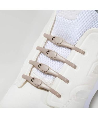 HICKIES Elastic Tie-Free Shoelaces 2.0 - Taupe Tan | Comfortable Versatile No-Tie Laces for Easy Fit - International Shipping Available - Buy Online on SooperMarket.com