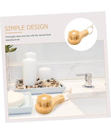 Mikinona Face Exfoliator wooden handle cleaning brush cleansing brush artificial fiber Pore Brush skin care face cleansing brush face brush makeup remover Scrubber face dry brush - Buy Online on SooperMarket.com