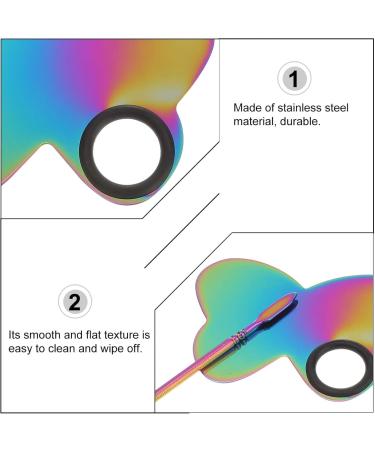 Buy KALLORY Heart-Shaped Stainless Steel Mixing Palette & Spatula Tool for Nail Art | Perfect for Salon & Home - International Shipping Available - Buy Online on SooperMarket.com