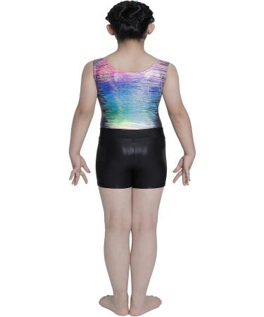 Aosva Girls Gymnastics Leotard Sparkle New Geometry Design | 9-10 Years (150CM) | Black Rainbow Set - Buy Online on SooperMarket.com
