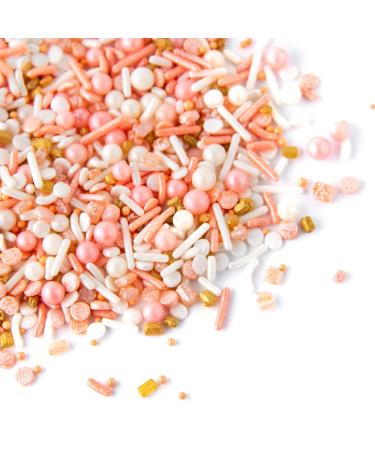 Sweets Indeed Peach Rose Gold Sprinkles 6.5 oz - Gluten-Free Cake & Cupcake Topper - Buy Online on SooperMarket.com