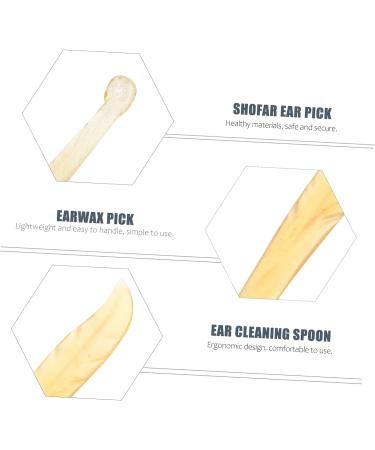 Healvian 2 Pcs Croissant Ear Pick: Ear Cleaning Tools, Travel Ear Plugs Wood Tools, Earwax Removal Swab, Cerumen Spoon, Ear Wax Removal Tool - 11.3x1.1x0.2cm - Buy Online on SooperMarket.com