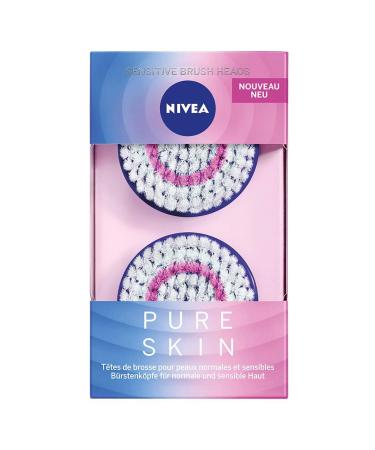 Nivea Pure Skin Sensitive Brush Head - 2 Pack for Electrical Facial Cleansing | Ideal for Normal & Sensitive Skin - Buy Online on SooperMarket.com