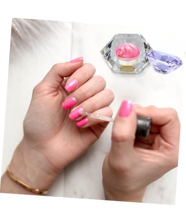 minkissy Nail Art Crystal Cup Cosmetics Cover Glass Purple Manicure 6.5x8cm Purple - Buy Online on SooperMarket.com
