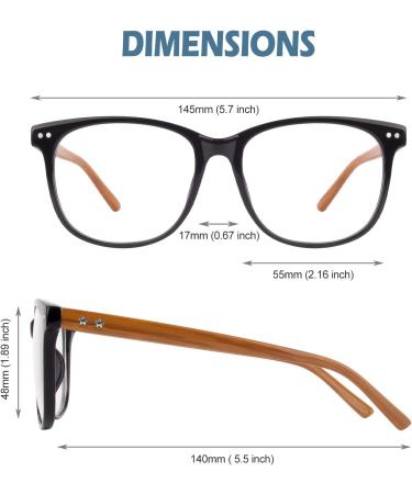 Shop Happy Store CN81 Large Oversized Bold Frame UV 400 Clear Lens Horn Rimmed Glasses - Black Brown Transparent | International Shipping Available - Buy Online on SooperMarket.com