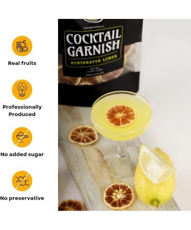 100g Dehydrated Lemon Slices | 70+ Dried Lemon slices for Cocktail Garnishes | Dried Fruit Cocktail Garnish | Dried Lemon wheels | Dried Citrus Slices for drink garnish | Dehydrated lemons (100g) - Buy Online on SooperMarket.com