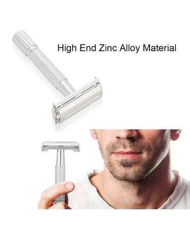 Men's Safety Razor with Case | Zinc Alloy Double Edge Shaver for Beard & Body Hair | Premium Grooming Tool - Buy Online on SooperMarket.com