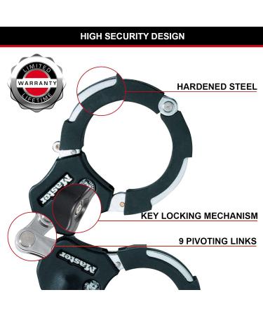 Master Lock Certified E-Scooter & Bicycle Lock | Patented Handcuff Design | 36 cm Security Solution for Scooters Bikes & Strollers | Durable Black Key Lock - Buy Online on SooperMarket.com