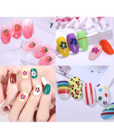 Kalolary 3D Nail Art Stickers - 1000+ Patterns Decals for Women & Kids - Spring Flower Fruit Plant Stars Moon Smiling Face - Manicure Salon Gift (12 Sheets) - Buy Online on SooperMarket.com