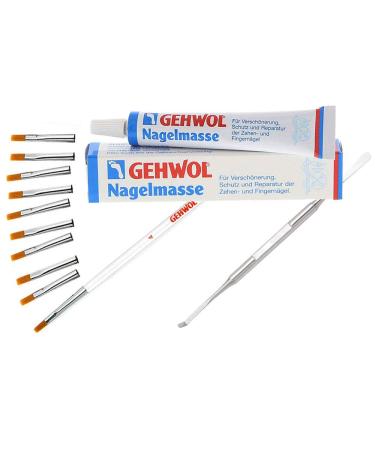 Set GEHWOL nail mass gel brush size 4 with 9 replacement heads Kosmetex double gel spatula 14cm for gel modelling set 2