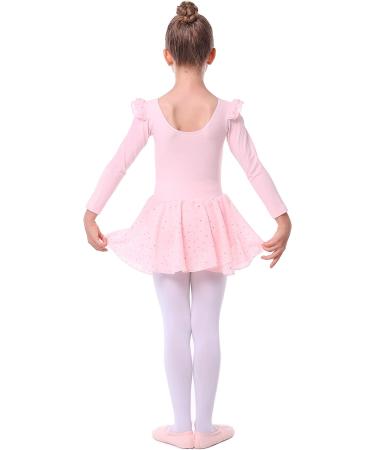 Danswan Toddler Girls Ballet Leotard with Glitter Skirt - Ballet Pink, A3 (Long Sleeve) 4-5T - Buy Online on SooperMarket.com