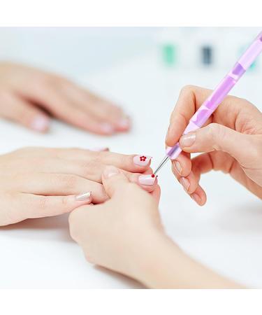 5Pcs Nail Dotting Pen Nail Art Tools Dotting Painting Pen Polish Carving Tool 2 Way Nail Design Dotting Tool for Gel Polish Decoration Purple - Buy Online on SooperMarket.com