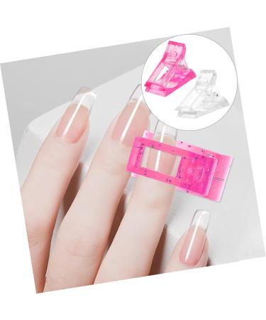 Mikinona Manicure Tools 48 pcs Finger Tip Fixing Clamps and UV Accessories Gel Curve Manicure Quick Poly A Salon Home Kit Tool Pink Nails Forms Clips Art Fixation Pinching Fiberglass 1 count (Pack of 1) White Pinkx4pcs - Buy Online on SooperMarket.com
