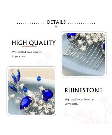 YBSHIN Blue Rhinestone Wedding Hair Comb - Silver Bridal Headpiece for Women (Style 1-Blue Crystal) - Buy Online on SooperMarket.com
