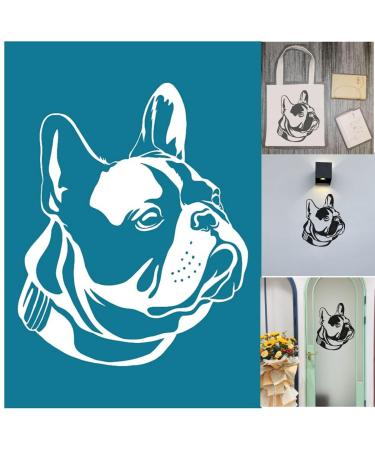 Alinacutle Silkscreen Stencil Reusable Self-Adhesive Silk Screen Printing  Dog Pet  Fur Family for Printing on Wood/Fabric/Paper  8.5 x 11 (French Bull Dog)