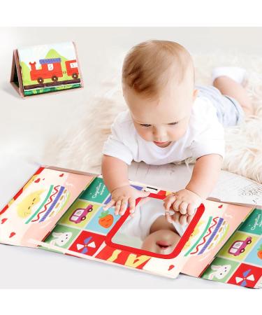 TK999SW Baby toy 0-12 months prone to toys baby foldable mirror toys with a crackling book visual auditory tactile stimulation gifts for young girls multi-colored