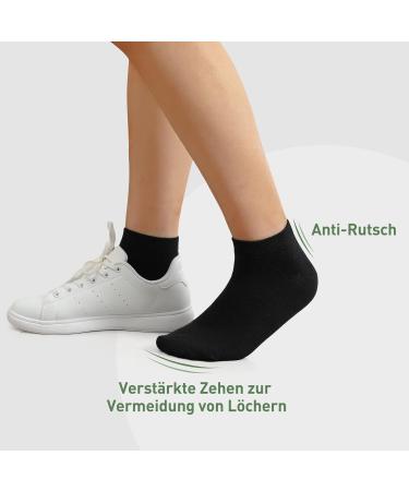 MOWENTI 10 Pairs Unisex Sneaker Socks | Breathable Cotton Ankle Sports Socks for Running & Leisure (Size 39-42) - 2 Black - Buy Online on SooperMarket.com