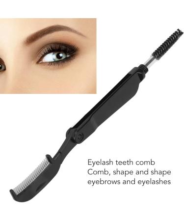 Metal Teeth Eyebrow Comb 2 in 1 Eyelash Teeth Comb Black Eyelash Brush and Comb Stainless Steel Dual Heads Foldable Grooming Teeth Eyebrow Brush for Makeup - Buy Online on SooperMarket.com