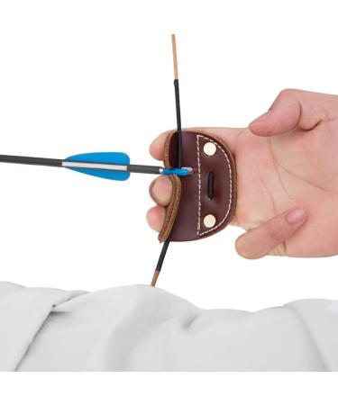 CyberDyer Cow Leather Archery Finger Tab for Recurve Bows - Brown | Hunting Finger Protector - Buy Online on SooperMarket.com