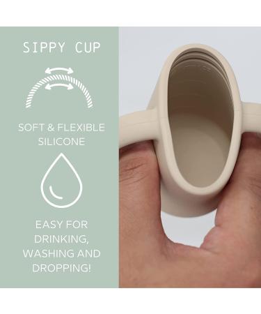 LoveyLu Silicone Sippy Cup with Straw - Spill-Proof Toddler Cup, Drop-Proof Handles, Microwave & Dishwasher Safe - 2 Pack (Pebble) - Buy Online on SooperMarket.com